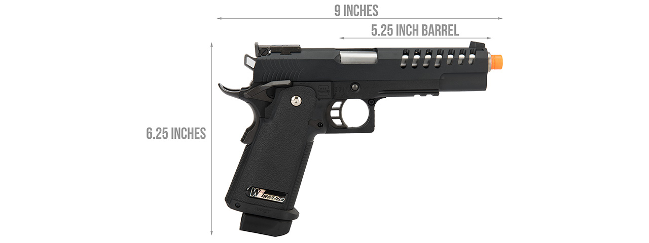 WE Tech 1911 Hi-Capa Hyper Speed Gas Blowback Airsoft PIstol (Black) - Click Image to Close