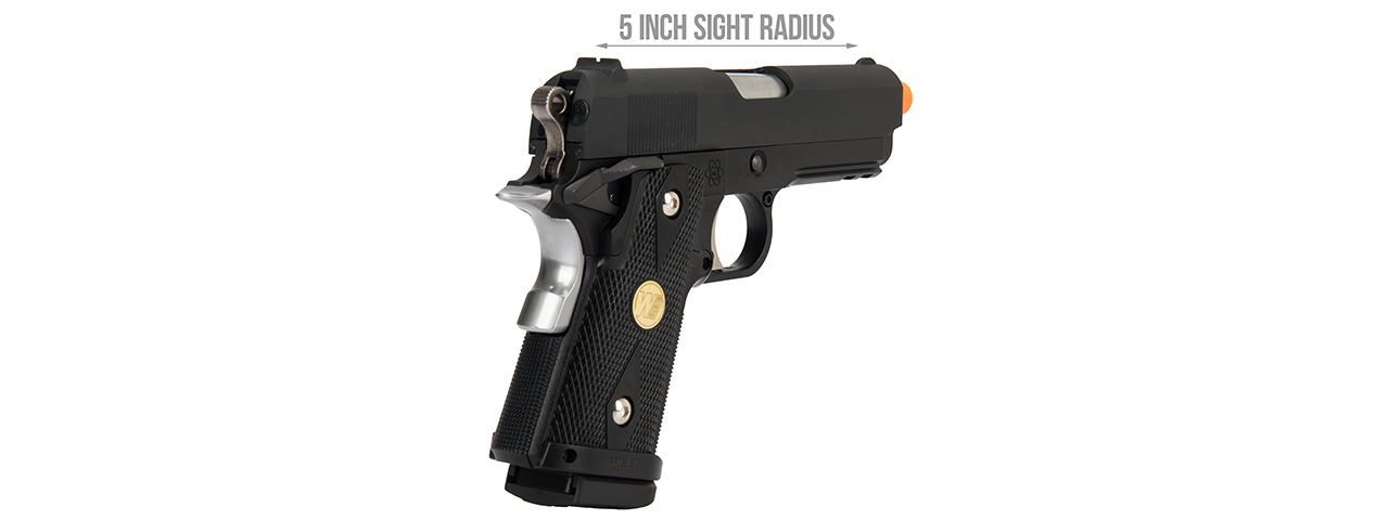 WE Tech 1911 3.8 Baby Hi-Capa Gas Blowback Airsoft Pistol [Version A] (BLACK)