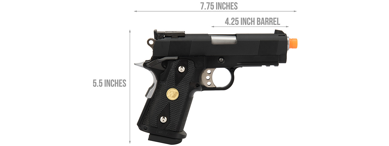 WE Tech 1911 3.8 Baby Hi-Capa Gas Blowback Airsoft Pistol [Version B] (BLACK) - Click Image to Close