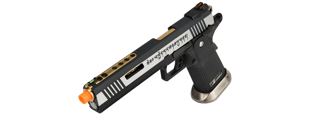 WE Tech 1911 Hi-Capa T-Rex Competition Gas Blowback Airsoft Pistol [Tibetan Version] (TWO TONE / GOLD) - Click Image to Close