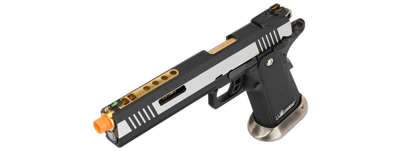 WE Tech 1911 Hi-Capa T-Rex Competition Gas Blowback Airsoft Pistol w/ Sight Mount & Top Ports (TWO TONE / GOLD) - Click Image to Close