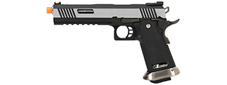 WE Tech 1911 Hi-Capa T-Rex Competition Gas Blowback Airsoft Pistol w/ Sight Mount & Top Ports (TWO TONE / SILVER)