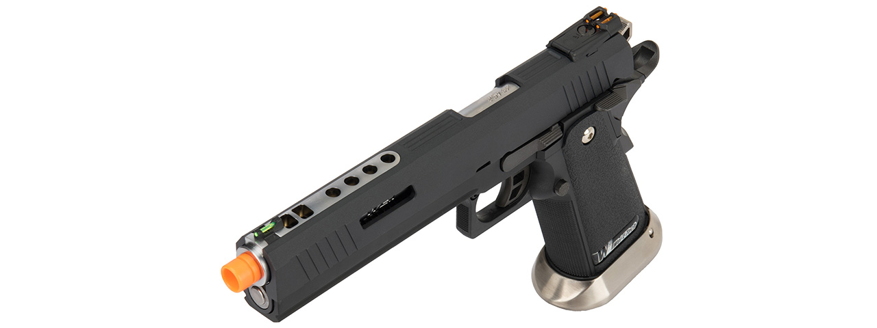 WE Tech 1911 Hi-Capa T-Rex Competition Gas Blowback Airsoft Pistol w/ Sight Mount (BLACK / SILVER)