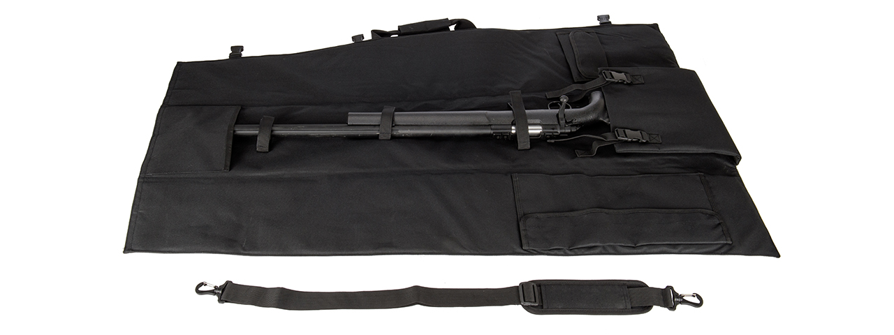 Airsoft Sniper Fishing Rod Tactical Gun Bag (Black) - Click Image to Close
