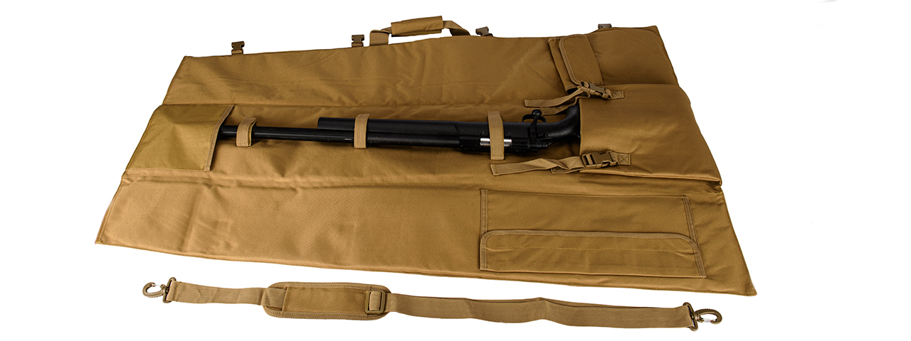 Airsoft Sniper Fishing Rod Tactical Gun Bag (Tan) - Click Image to Close