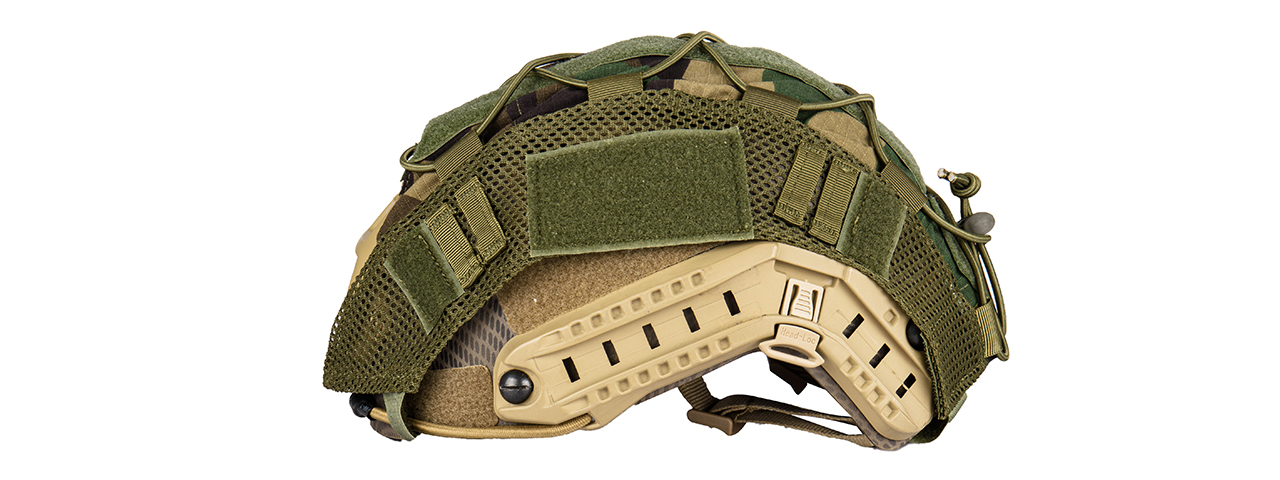 G-FORCE 1000D NYLON POLYESTER BUMP HELMET COVER (WOODLAND) - Click Image to Close