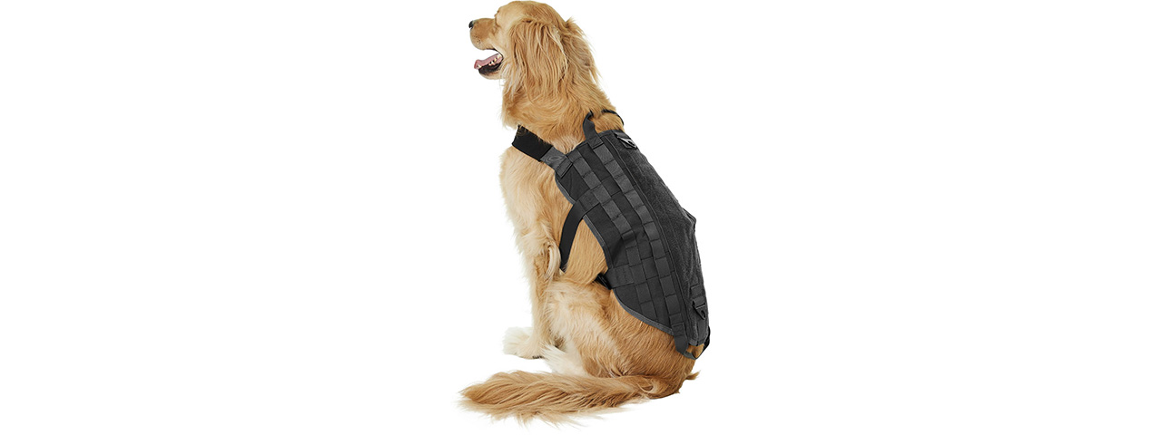 Tactical Training Molle Dog Harness (Black), Med - Click Image to Close