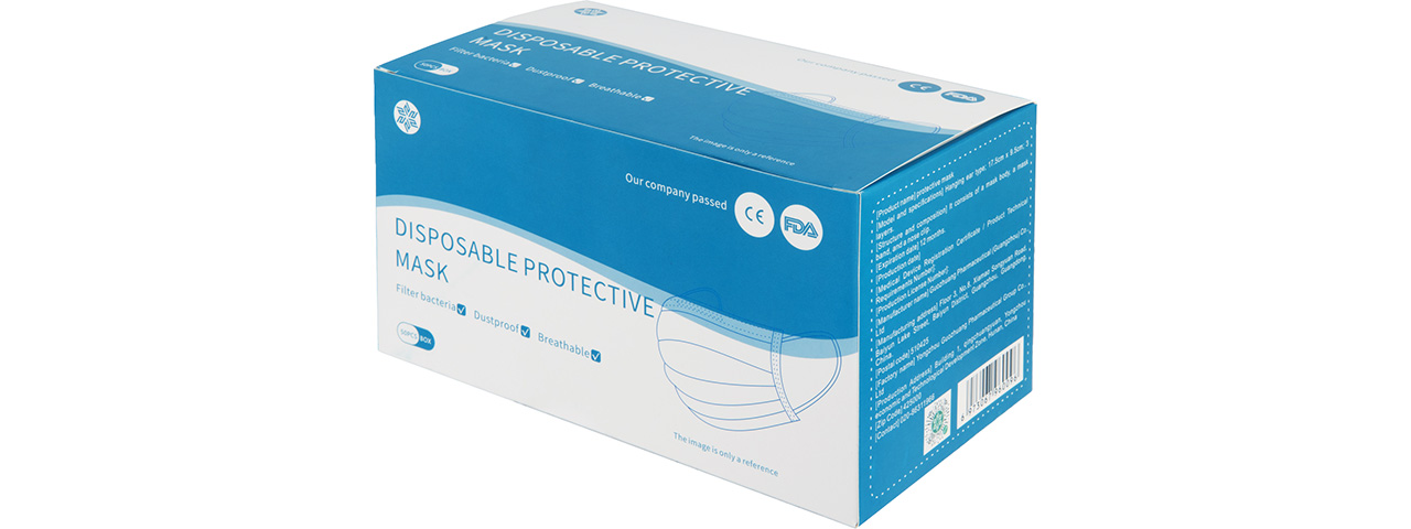 Regular Disposable Protective Mask, Pack of 50