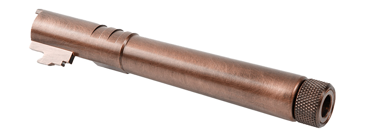 Airsoft Masterpiece Steel Fix Outer Barrel with Threads for Hi-Capa 5.1 GBB Pistol (Copper)