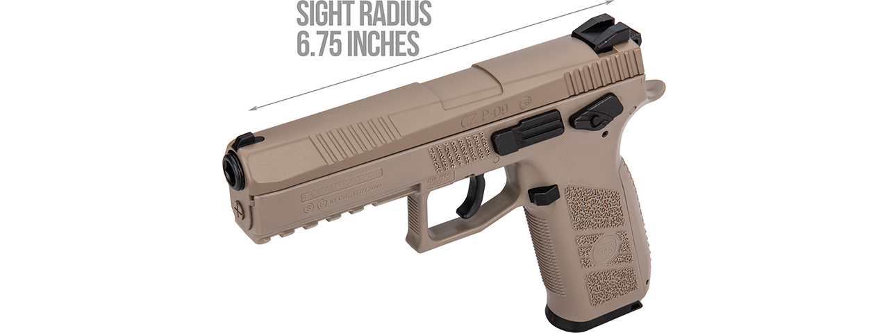 ASG CZ P-09 Duty .177 Cal CO2 Airgun Pistol (FDE) - Click Image to Close