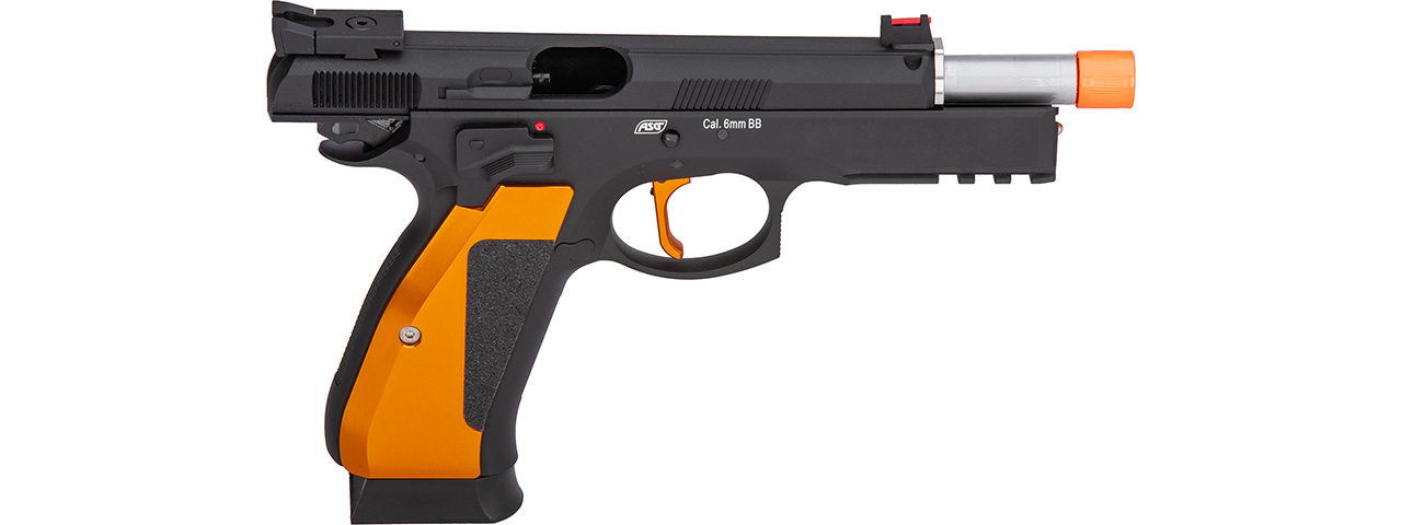 ASG CZ SP-01 Shadow ACCU CO2 GBB Pistol (Black / Orange) - Click Image to Close