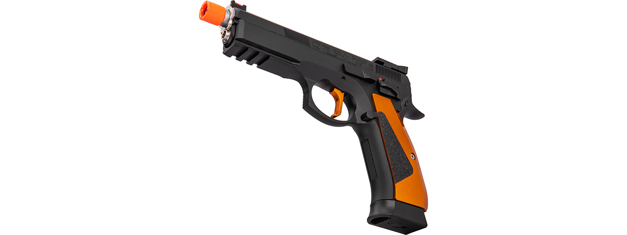 ASG CZ SP-01 Shadow ACCU CO2 GBB Pistol (Black / Orange) - Click Image to Close