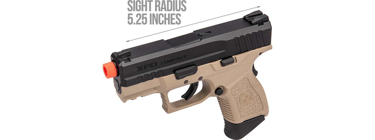 ICS BLE XPD Compact Personal Defender Pistol (Black/Tan) - Click Image to Close