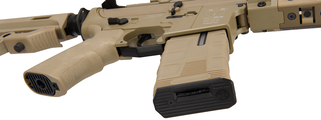 ICS CXP-HOG MTR (Rear Wired) Keymod AEG Rifle (Tan) - Click Image to Close
