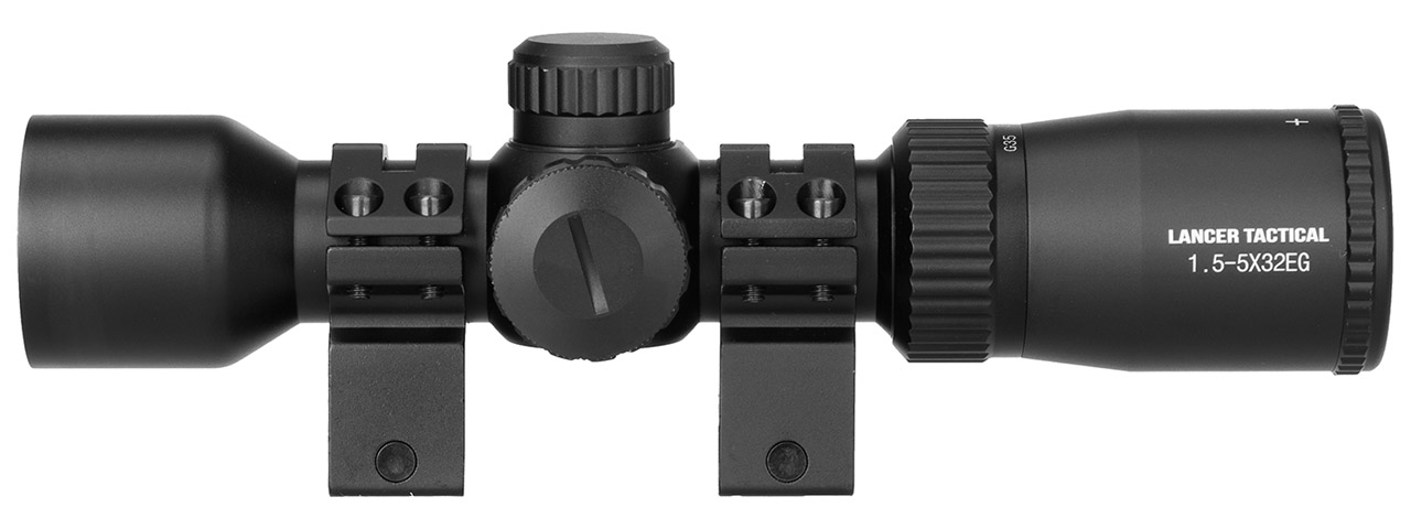 Lancer Tactical 1.5-5x32 EG Rifle Scope (Black) - Click Image to Close