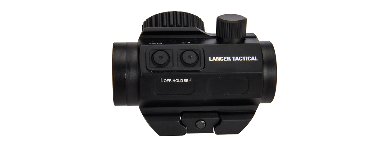 Lancer Tactical Green & Red Dot Sight w/ Side Button (Black) - Click Image to Close