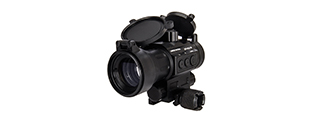 Lancer Tactical HD30L 1x30mm Green & Red Dot Sight with Red Laser Sight 2 MOA Red Dot Scope with Flip Up Lens Caps (Black)