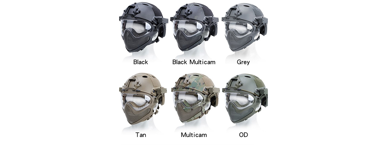 G-Force Pilot Full Face Helmet w/ Steel Mesh Face Guard (Color: Gray)