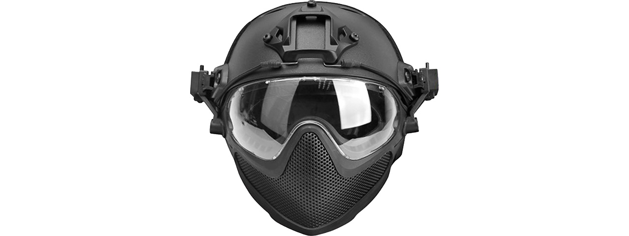 G-Force Pilot Full Face Helmet w/ Steel Mesh Face Guard (Color: OD Green)