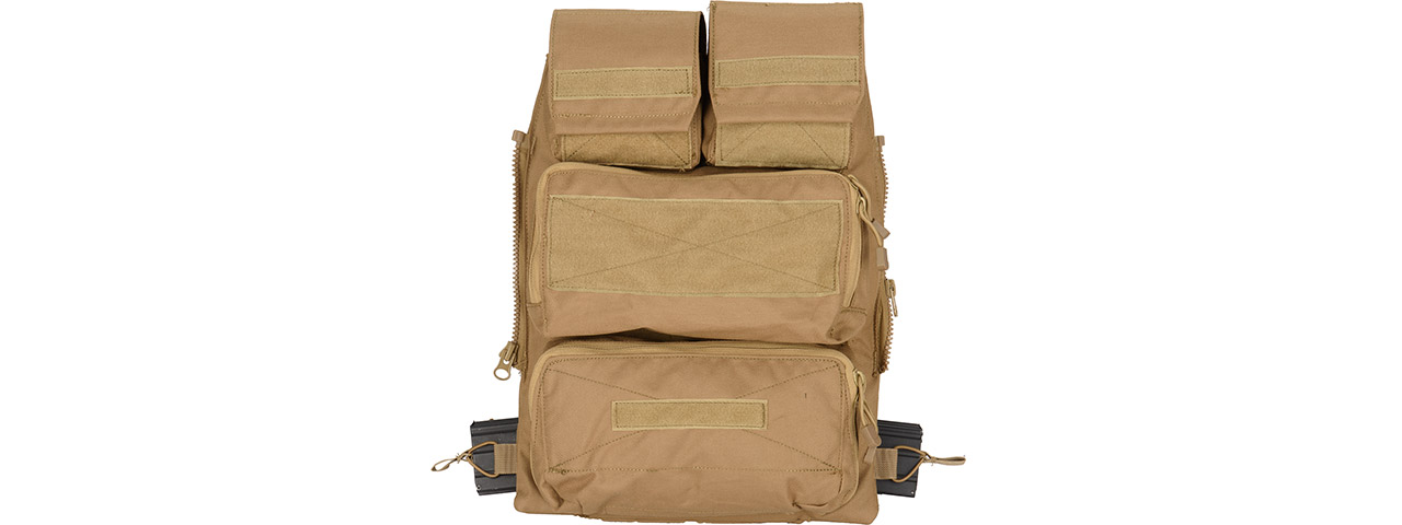 WST Tactical Vest 2.0 Accessory Pouches Backpack Attachment II, Tan - Click Image to Close