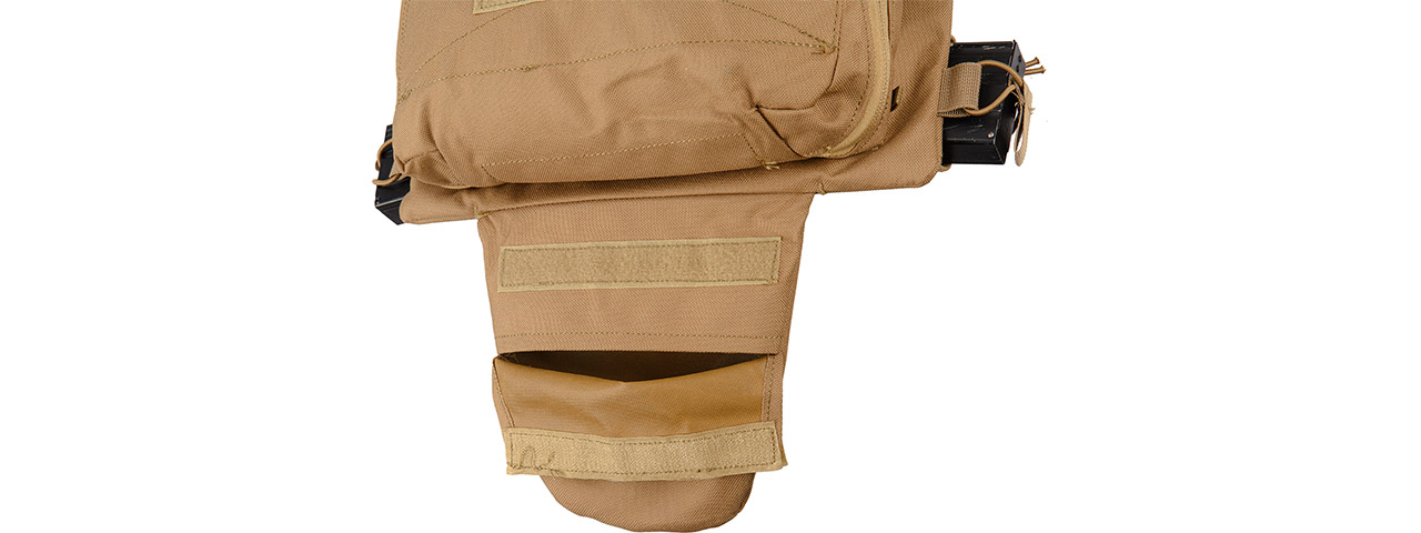 WST Tactical Vest 2.0 Accessory Pouches Backpack Attachment II, Tan - Click Image to Close