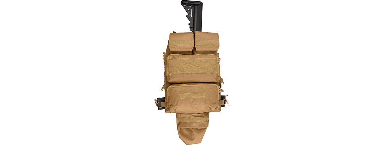 WST Tactical Vest 2.0 Accessory Pouches Backpack Attachment II, Tan - Click Image to Close