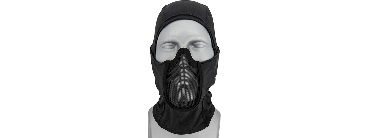 Lancer Tactical Shadow Warrior Hood Mesh Balaclava Face Mask (Color: Black)