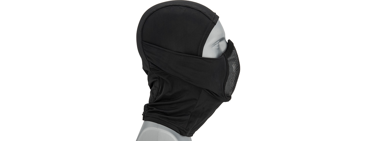 Lancer Tactical Shadow Warrior Hood Mesh Balaclava Face Mask (Color: Black)