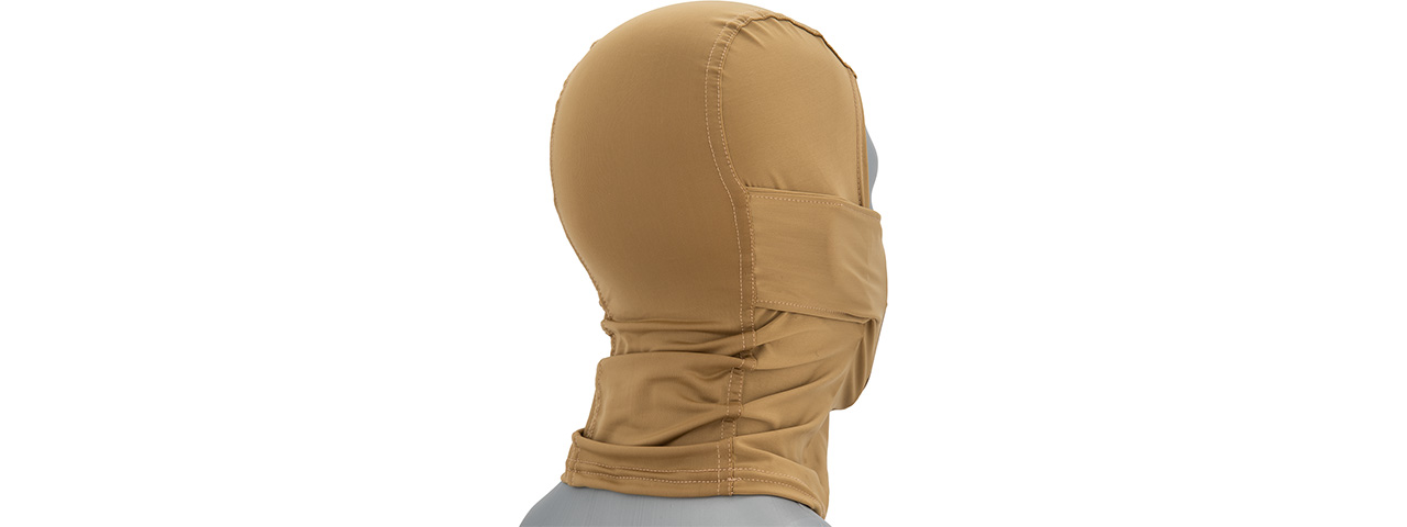 Lancer Tactical Shadow Warrior Hood Mesh Balaclava Face Mask (Color: Tan) - Click Image to Close