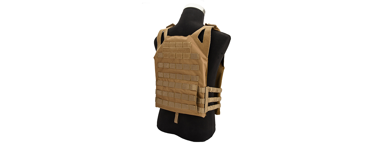 Lancer Tactical Lightweight Plate Carrier w/ Foam Dummy Plates (Khaki) - Click Image to Close