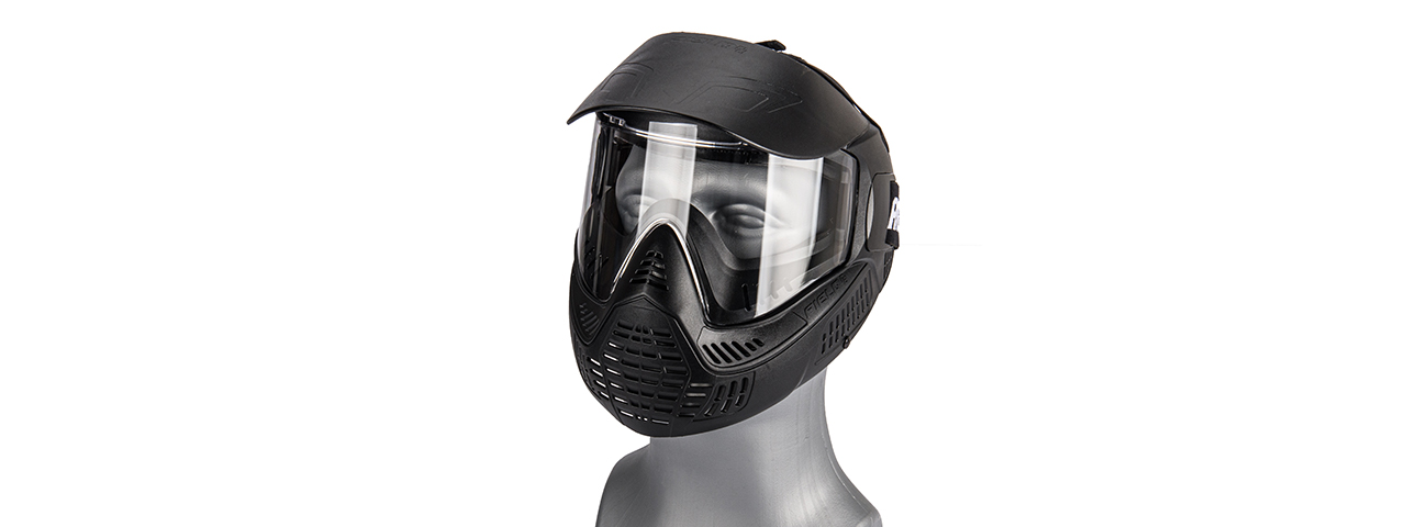 Lancer Tactical Full Face Airsoft Mask with Visor (Color: Black) - Click Image to Close