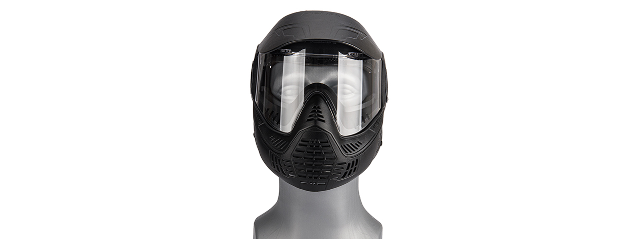 Lancer Tactical Full Face Airsoft Mask with Visor (Color: Black) - Click Image to Close