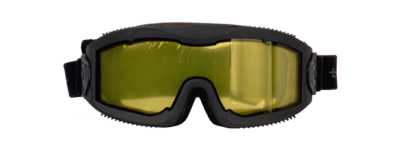 LANCER TACTICAL AERO PROTECTIVE BLACK AIRSOFT GOGGLES (YELLOW LENS) - Click Image to Close