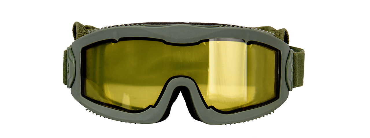 LANCER TACTICAL AERO PROTECTIVE OD GREEN AIRSOFT GOGGLES (YELLOW LENS) - Click Image to Close