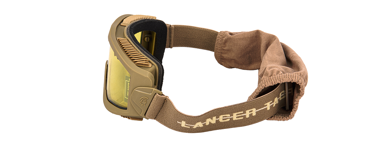 LANCER TACTICAL AERO PROTECTIVE TAN AIRSOFT GOGGLES (YELLOW LENS) - Click Image to Close