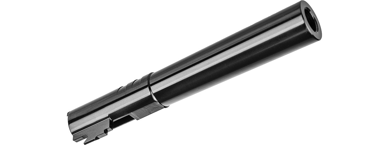 Lancer Tactical Stainless Steel Threaded Outer Barrel for 5.1 Hi-Capa Pistols (Black) - Click Image to Close