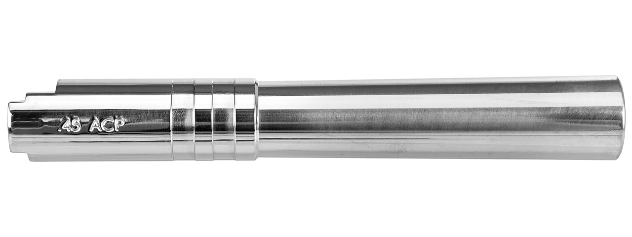 Lancer Tactical Stainless Steel Threaded Outer Barrel for 5.1 Hi-Capa Pistols (Silver) - Click Image to Close