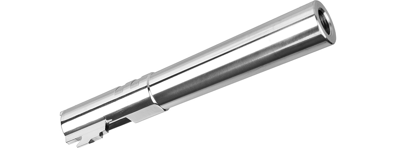 Lancer Tactical Stainless Steel Threaded Outer Barrel for 5.1 Hi-Capa Pistols (Silver) - Click Image to Close