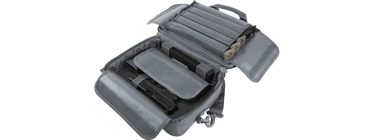 VISM by NcSTAR DOUBLE PISTOL RANGE BAG, URBAN GRAY - Click Image to Close