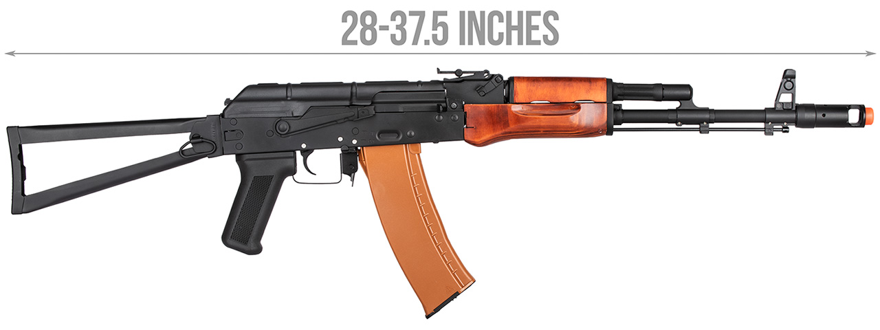 Double Bell AKS-74 Airsoft AEG Rifle w/ Wood Furniture (BLACK)