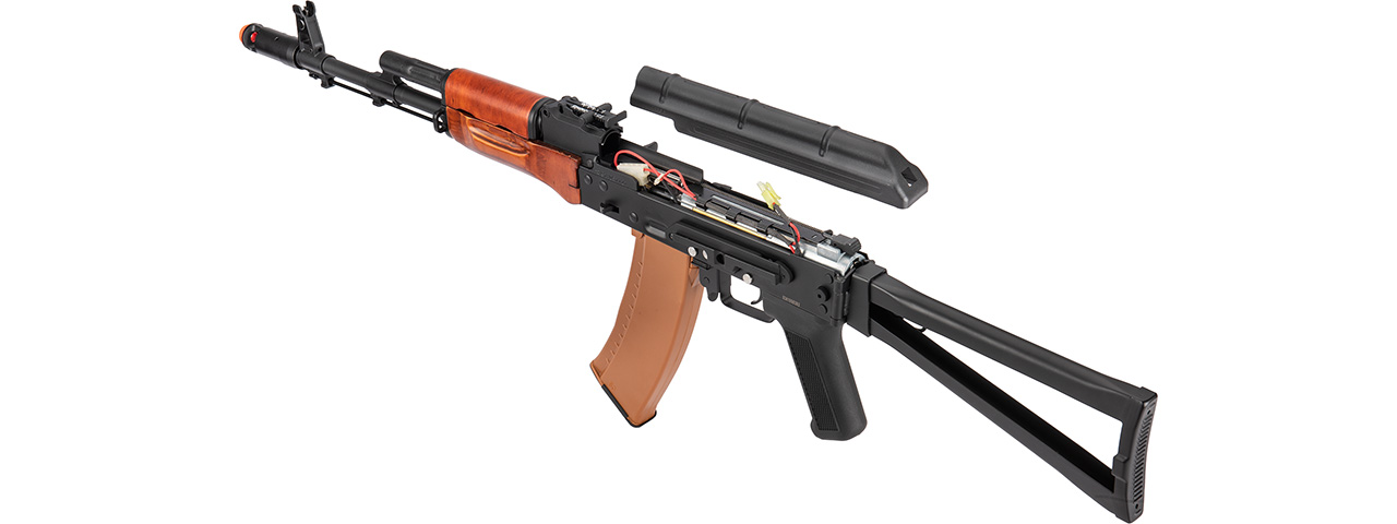 Double Bell AKS-74 Airsoft AEG Rifle w/ Wood Furniture (BLACK)