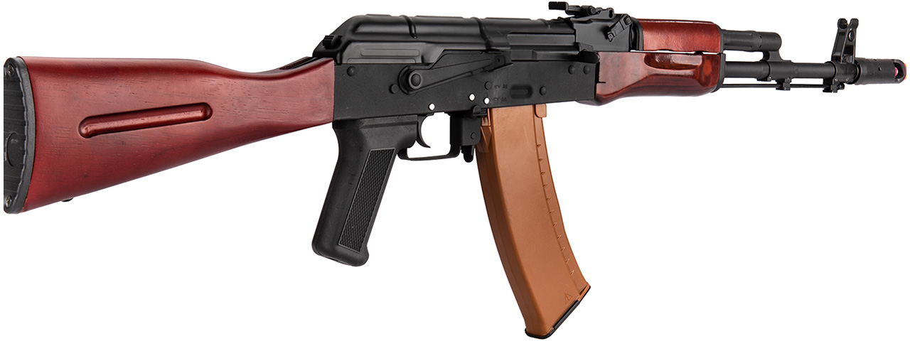 Double Bell AK74N AEG Airsoft Rifle [Type A] (BLACK / WOOD) - Click Image to Close