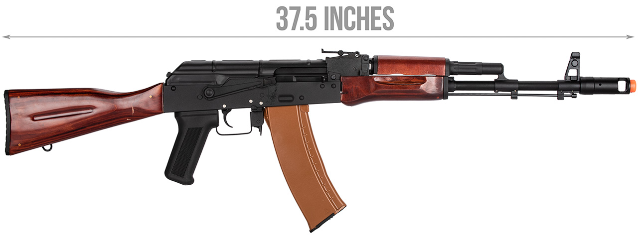 Double Bell AK74N AEG Airsoft Rifle [Type B] (BLACK / WOOD) - Click Image to Close