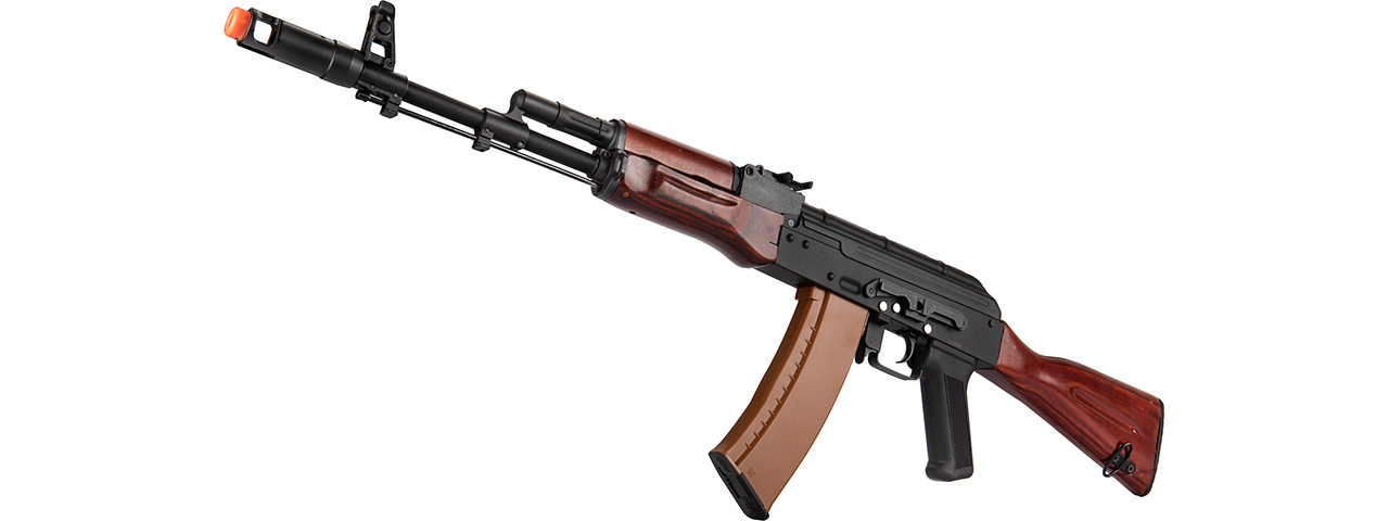 Double Bell AK74N AEG Airsoft Rifle [Type B] (BLACK / WOOD) - Click Image to Close