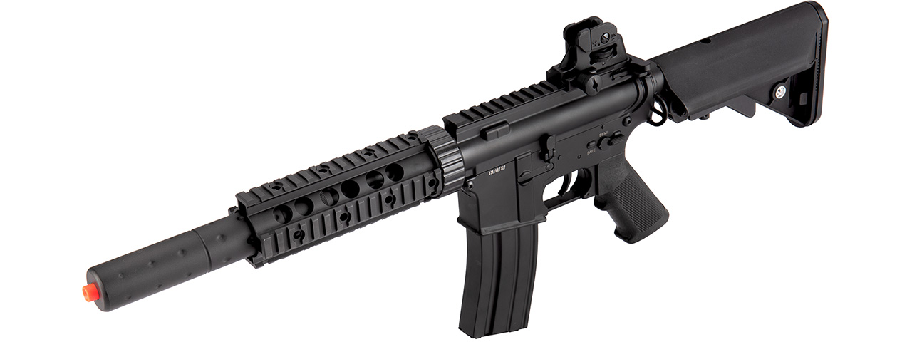 Double Bell M4 RIS AEG Full Metal Airsoft Rifle w/ Mock Suppressor (BLACK) - Click Image to Close