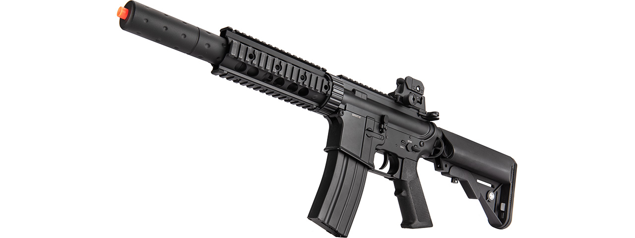 Double Bell M4 RIS AEG Full Metal Airsoft Rifle w/ Mock Suppressor (BLACK) - Click Image to Close