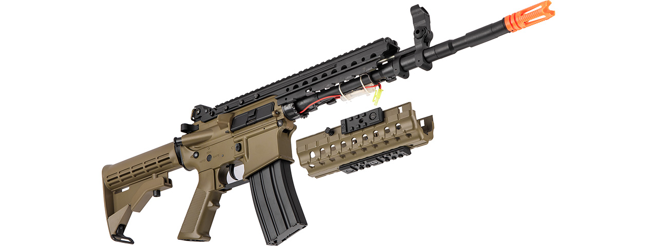 Double Bell M4 Tactical-System AEG Airsoft Rifle w/ Metal Gearbox [Polymer Body] (DARK EARTH) - Click Image to Close