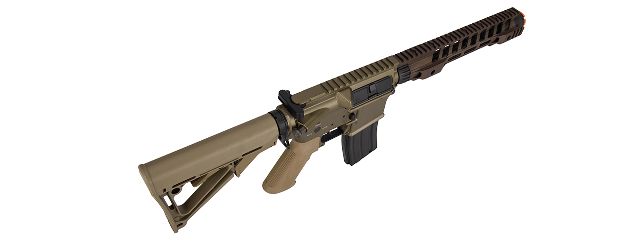 Double Bell M4 12-Inch RIS Airsoft AEG Rifle, Tan - Click Image to Close