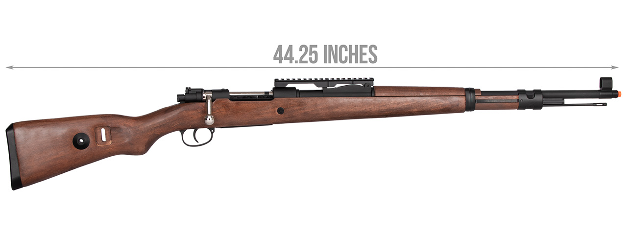 Double Bell WWII Kar 98k Bolt Action Spring Airsoft Rifle (REAL WOOD) - Click Image to Close