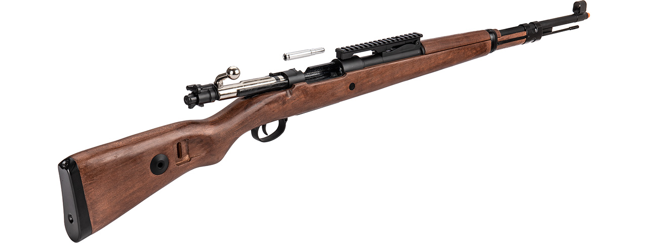 Double Bell WWII Kar 98k Bolt Action Spring Airsoft Rifle (REAL WOOD) - Click Image to Close